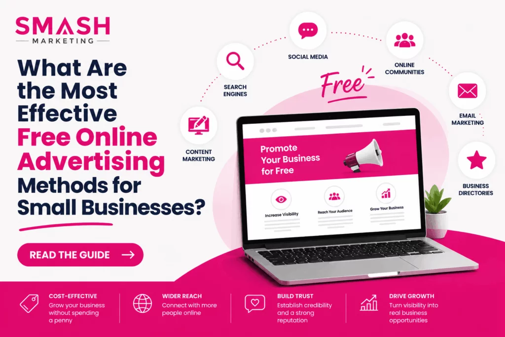 Image showing various advertising platform that are free to use for SMEs. 
Image Titled Free and effective online advertising methods for small businesses.